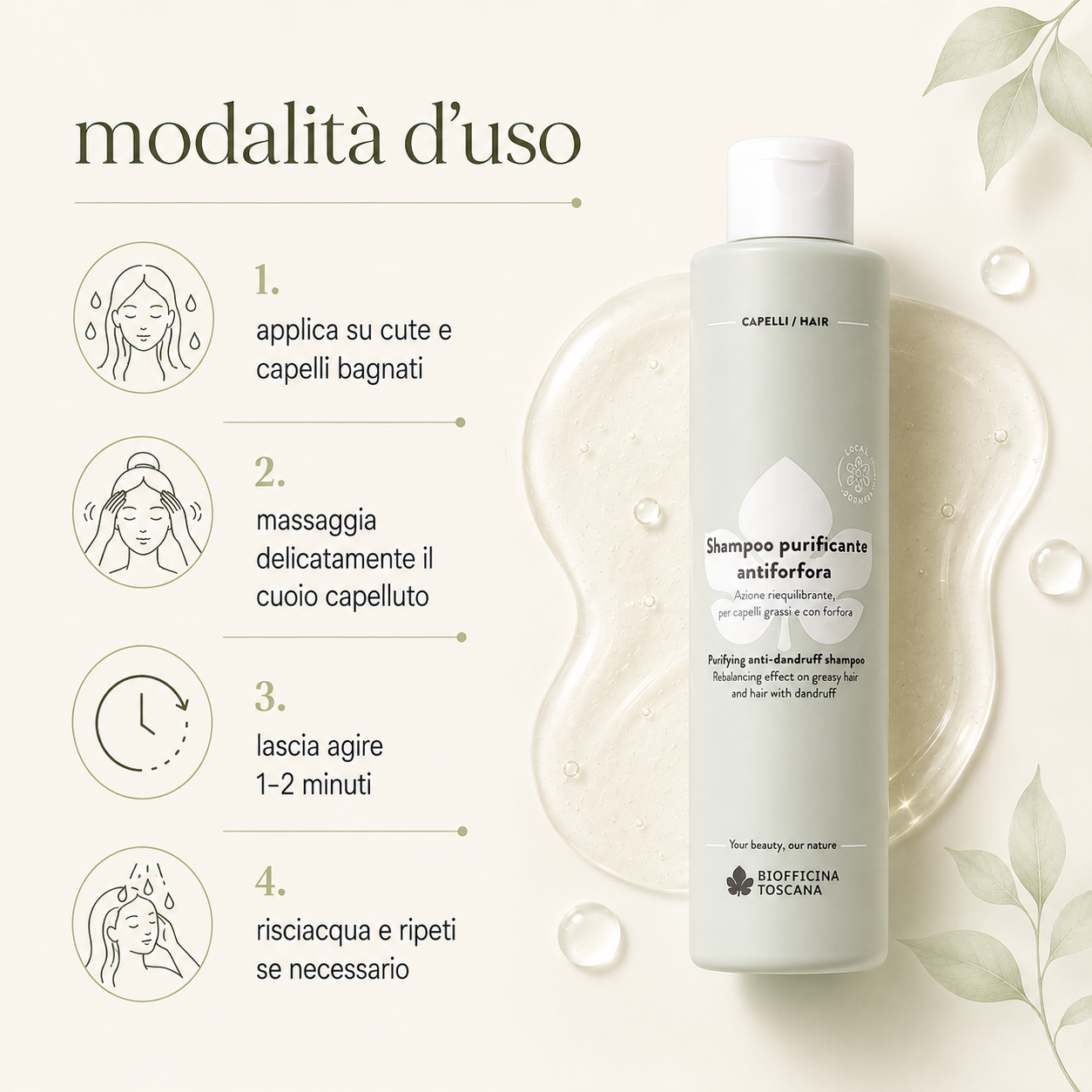 Biofficina Toscana – Shampoo Purificante Antiforfora - immagine 3