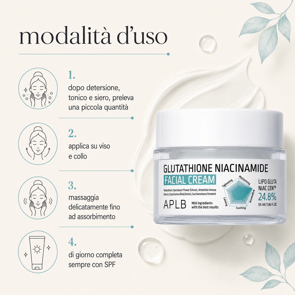 APLB – Glutathione Niacinamide Facial Cream - immagine 3