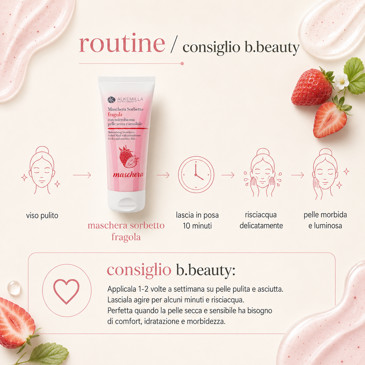 Alkemilla – Maschera Sorbetto alla Fragola - immagine 4