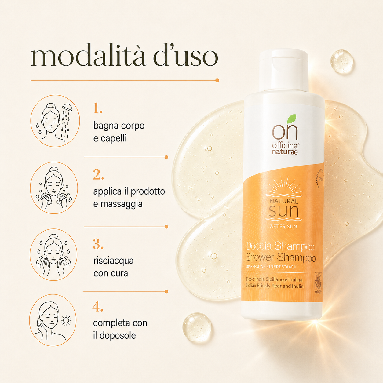 Officina naturae – Doccia Shampoo Doposole - immagine 3