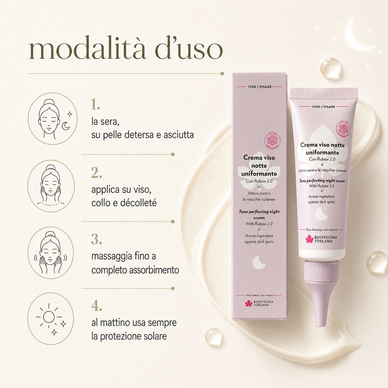 Biofficina Toscana – Crema Viso Notte Uniformante - immagine 3