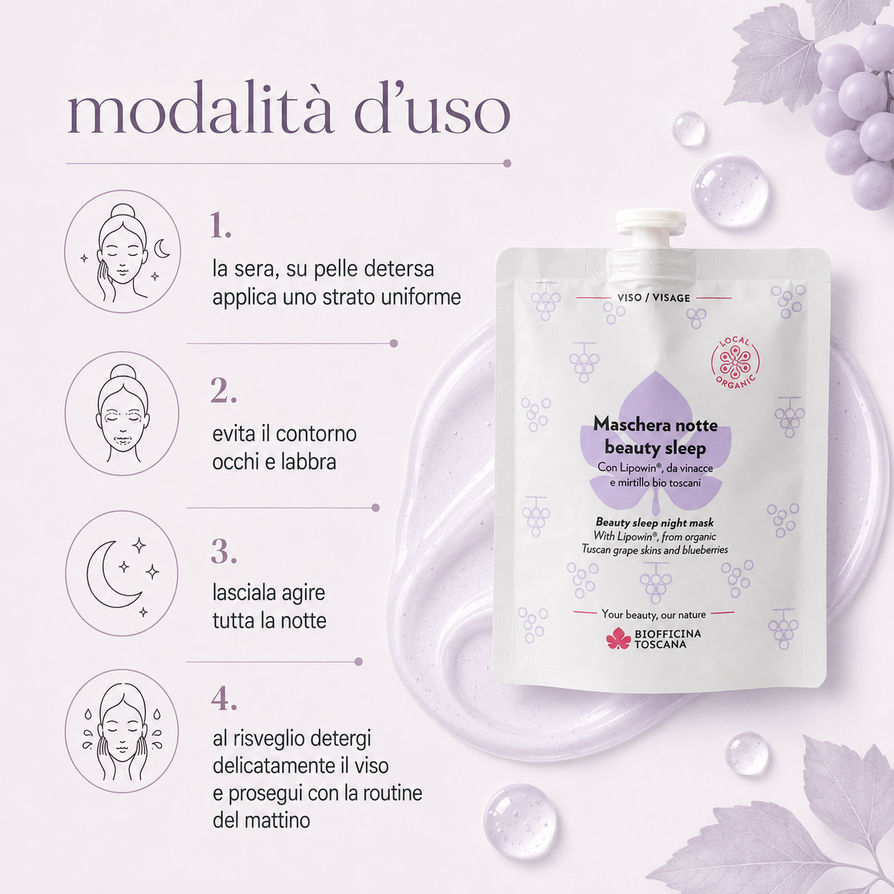 Biofficina Toscana – Maschera Notte Beauty Sleep - immagine 3