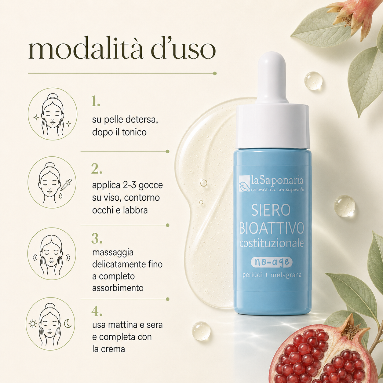 La Saponaria – Siero Viso Bio Attivo No-Age - immagine 3