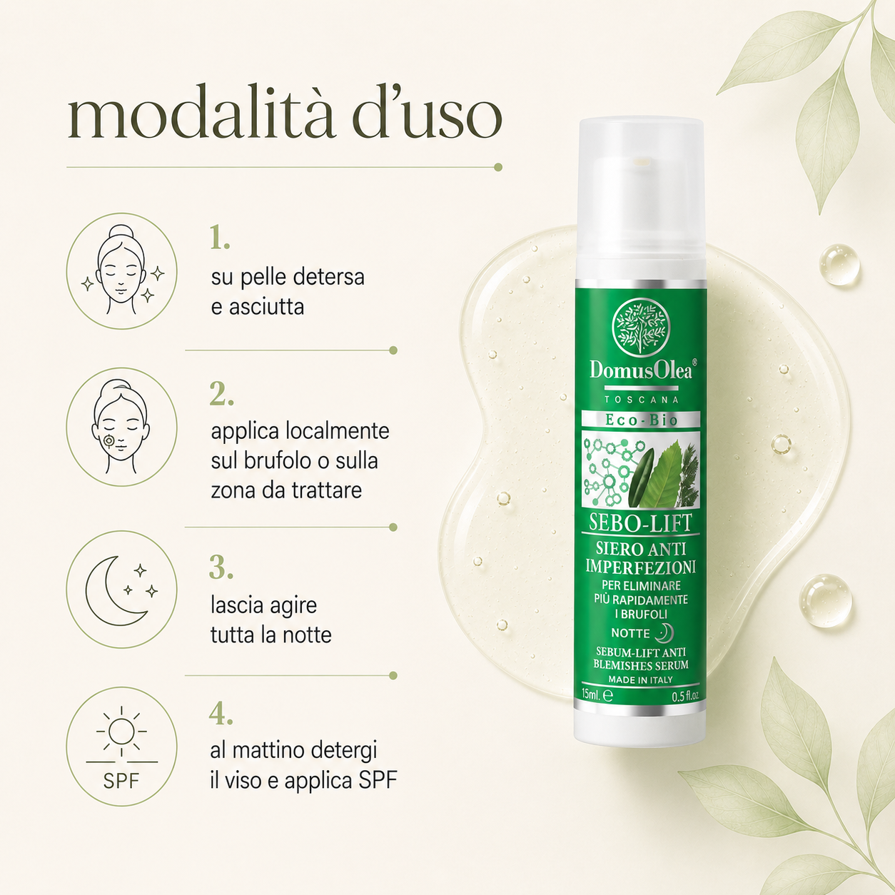Domus Olea Toscana - Sebo-Lift Siero Anti-Imperfezioni Notte - immagine 3