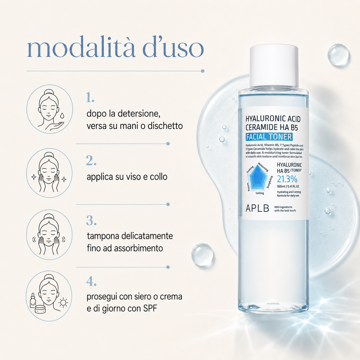 APLB – Hyaluronic Acid Ceramide HA B5 Facial Toner - immagine 3