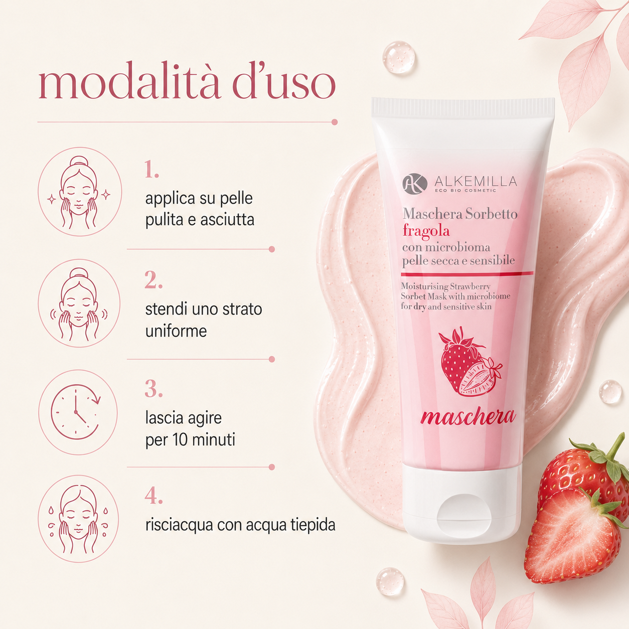 Alkemilla – Maschera Sorbetto alla Fragola - immagine 3