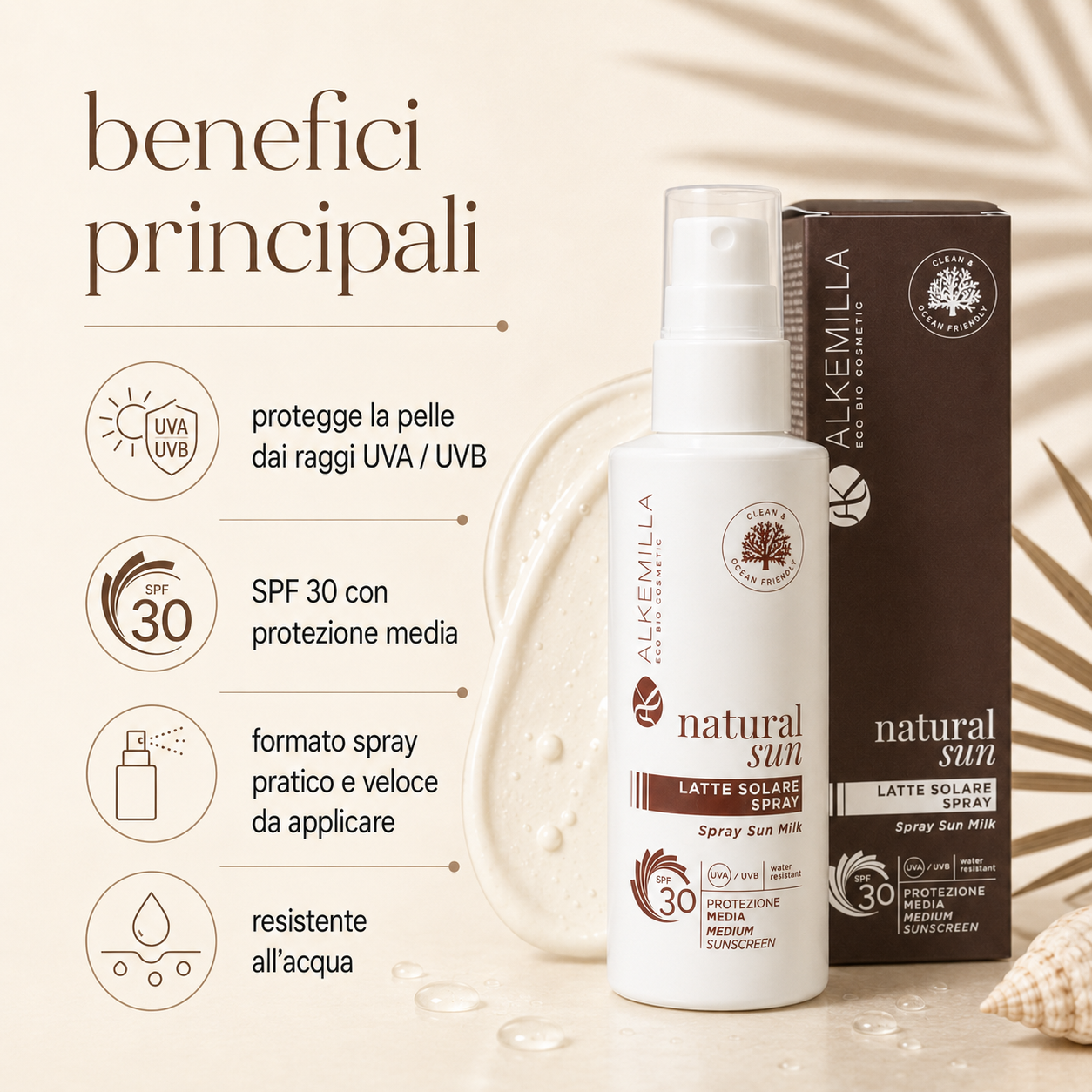 Alkemilla – Latte Solare Spray Media Protezione SPF30 - immagine 2