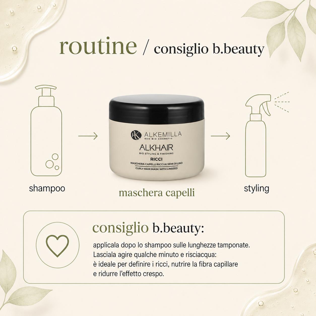 Alkemilla – Maschera Capelli Ricci ai Semi di Lino - immagine 4