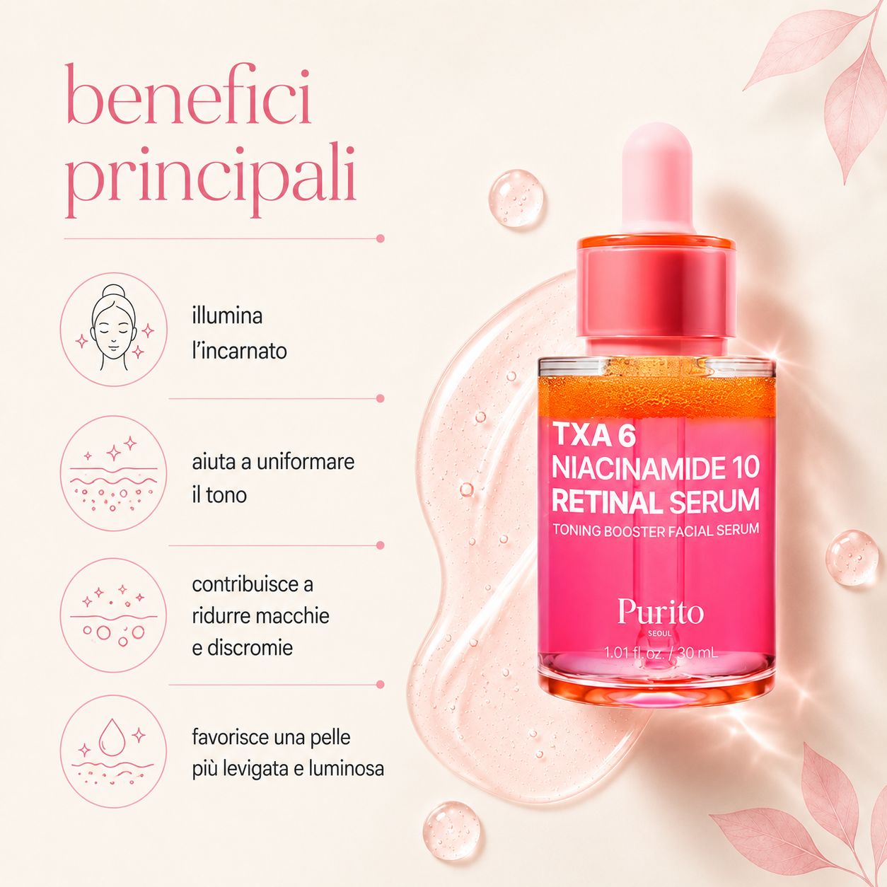 Purito Seoul– TXA 6 Niacinamide 10 Retinal Serum - immagine 2