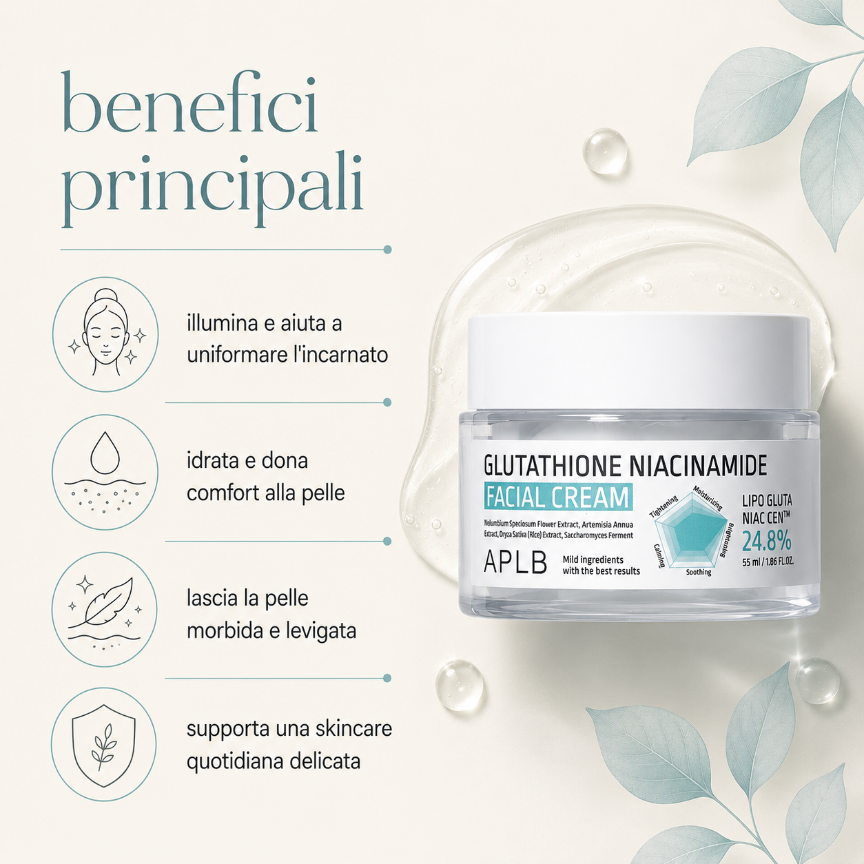 APLB – Glutathione Niacinamide Facial Cream - immagine 2