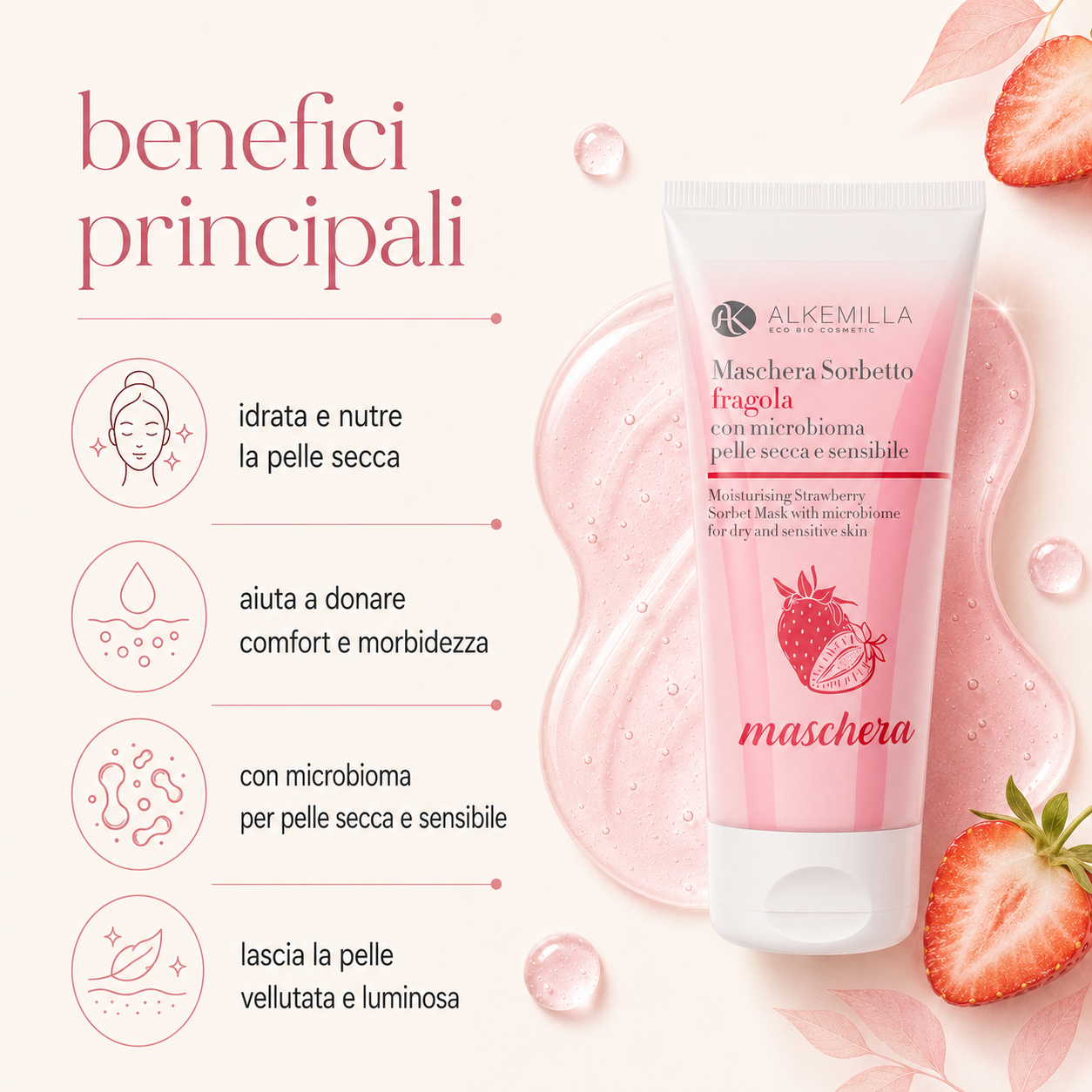 Alkemilla – Maschera Sorbetto alla Fragola - immagine 2