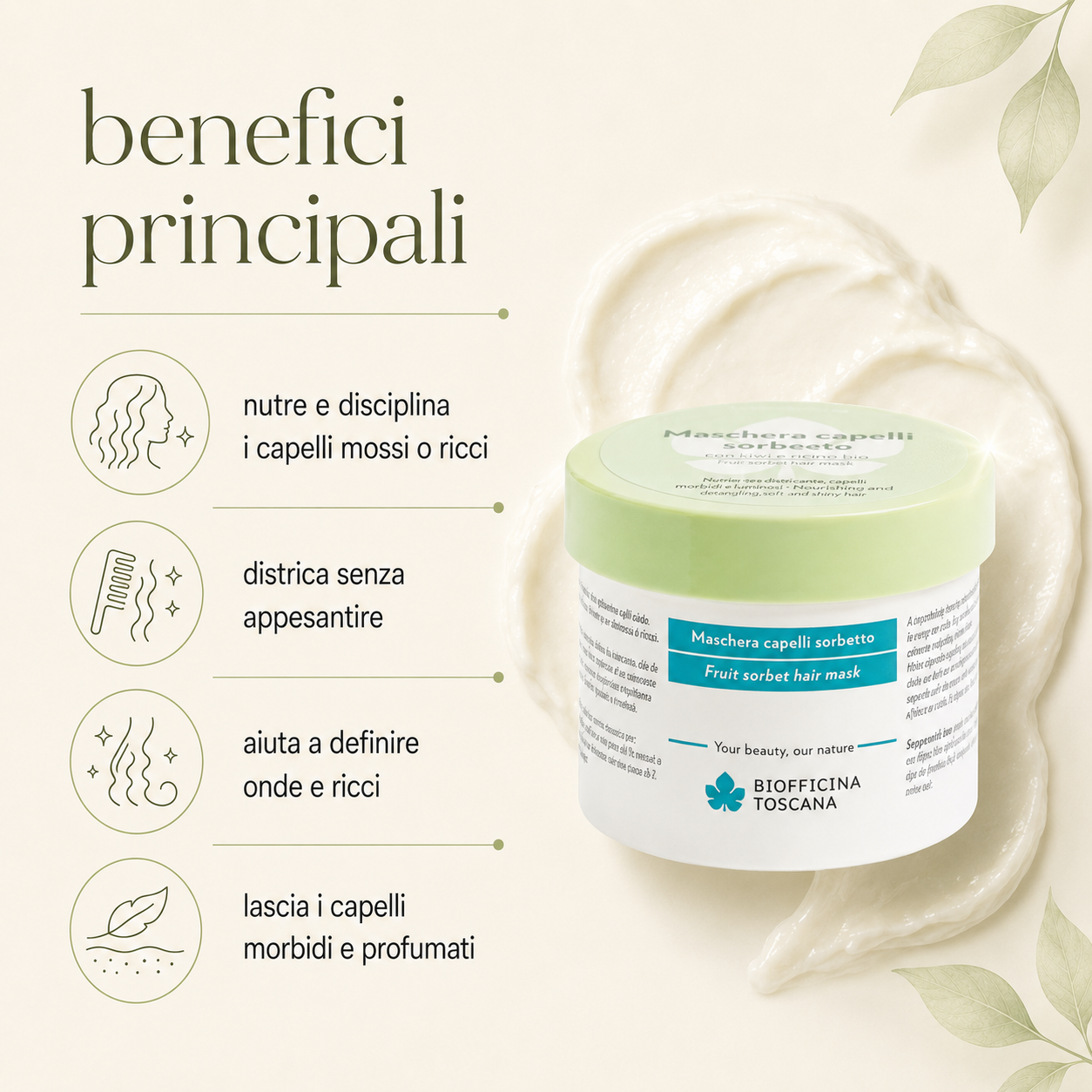 Biofficina Toscana – Maschera Capelli Sorbetto - immagine 2