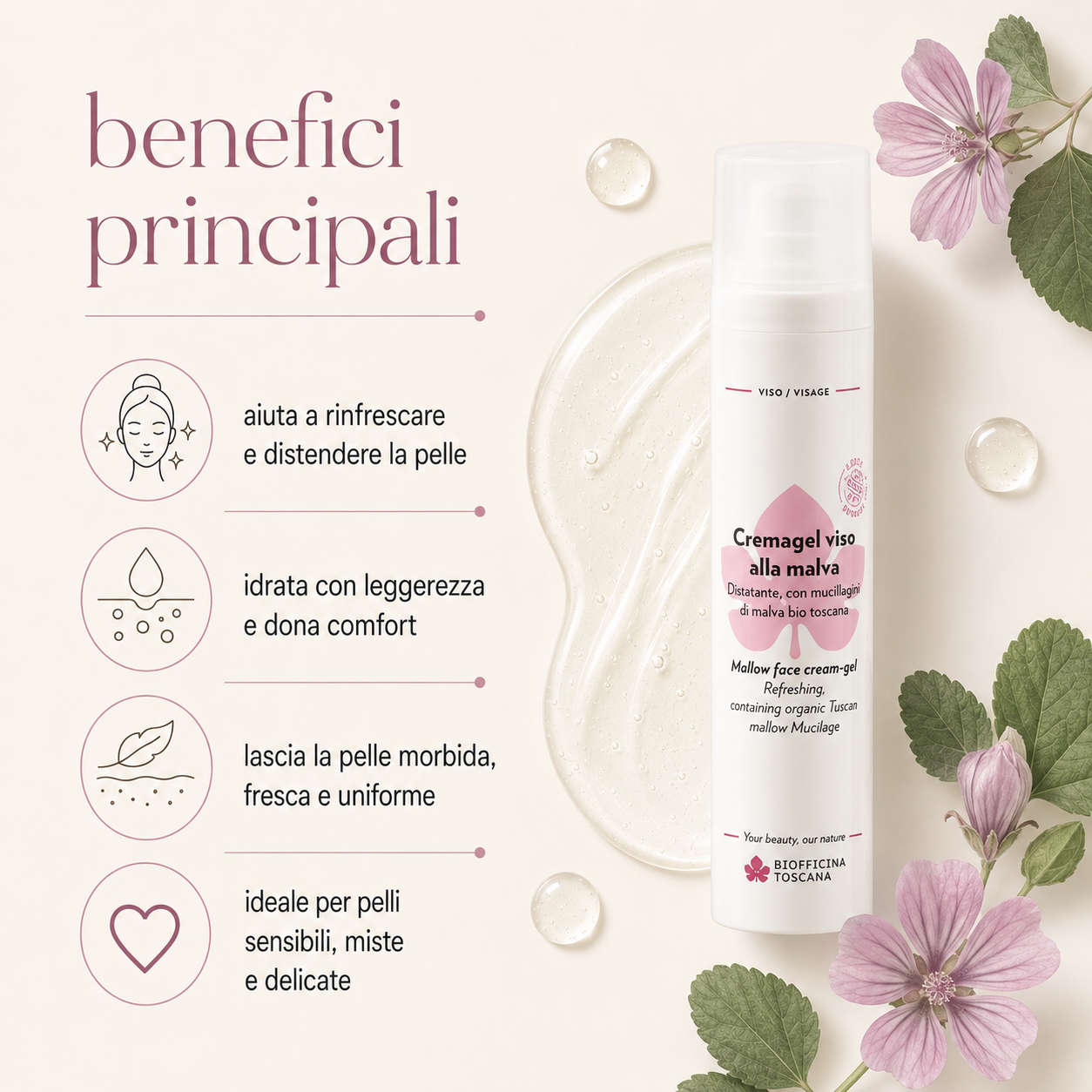 Biofficina Toscana – Cremagel Viso alla Malva - immagine 2