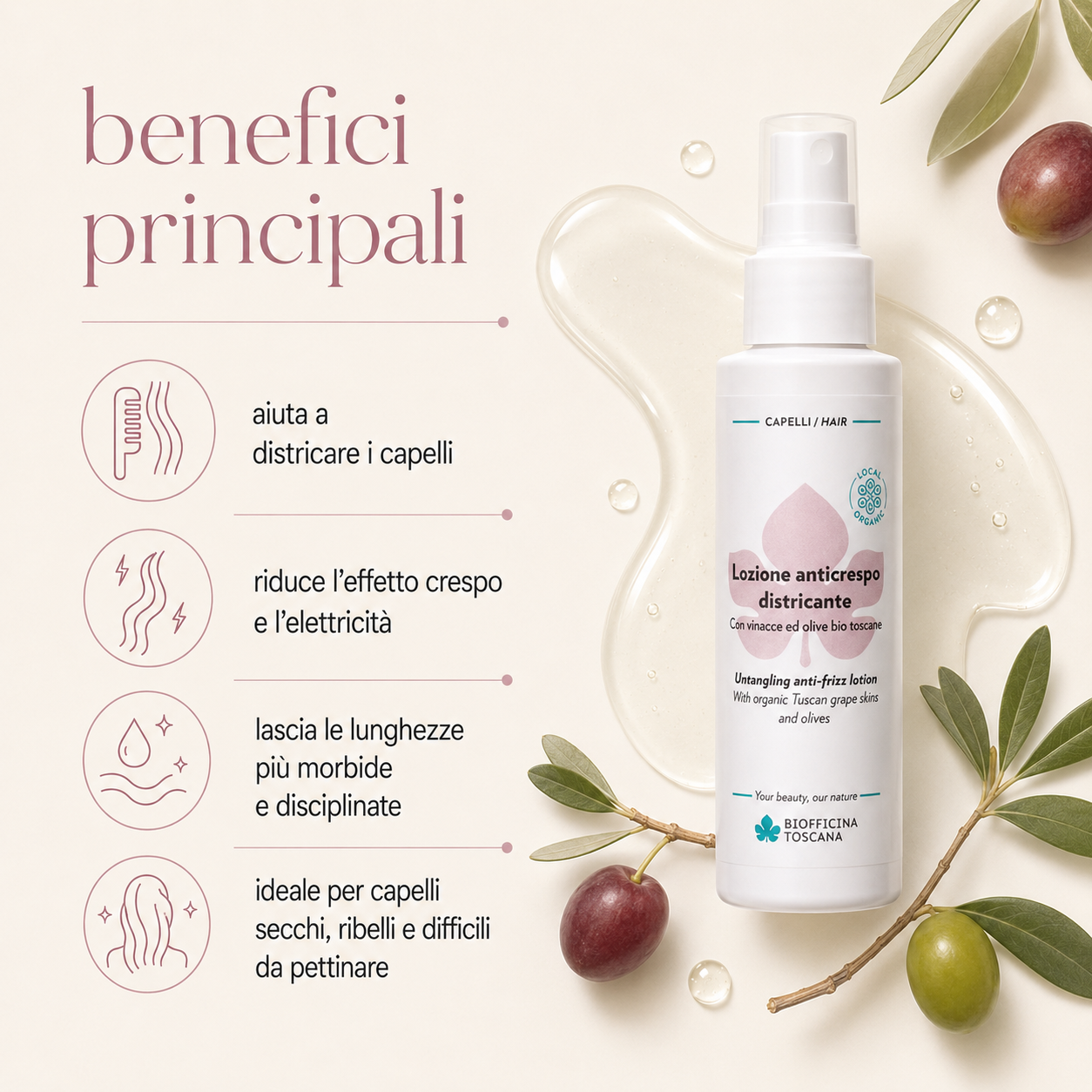 Biofficina Toscana – Lozione Anticrespo Districante - immagine 2