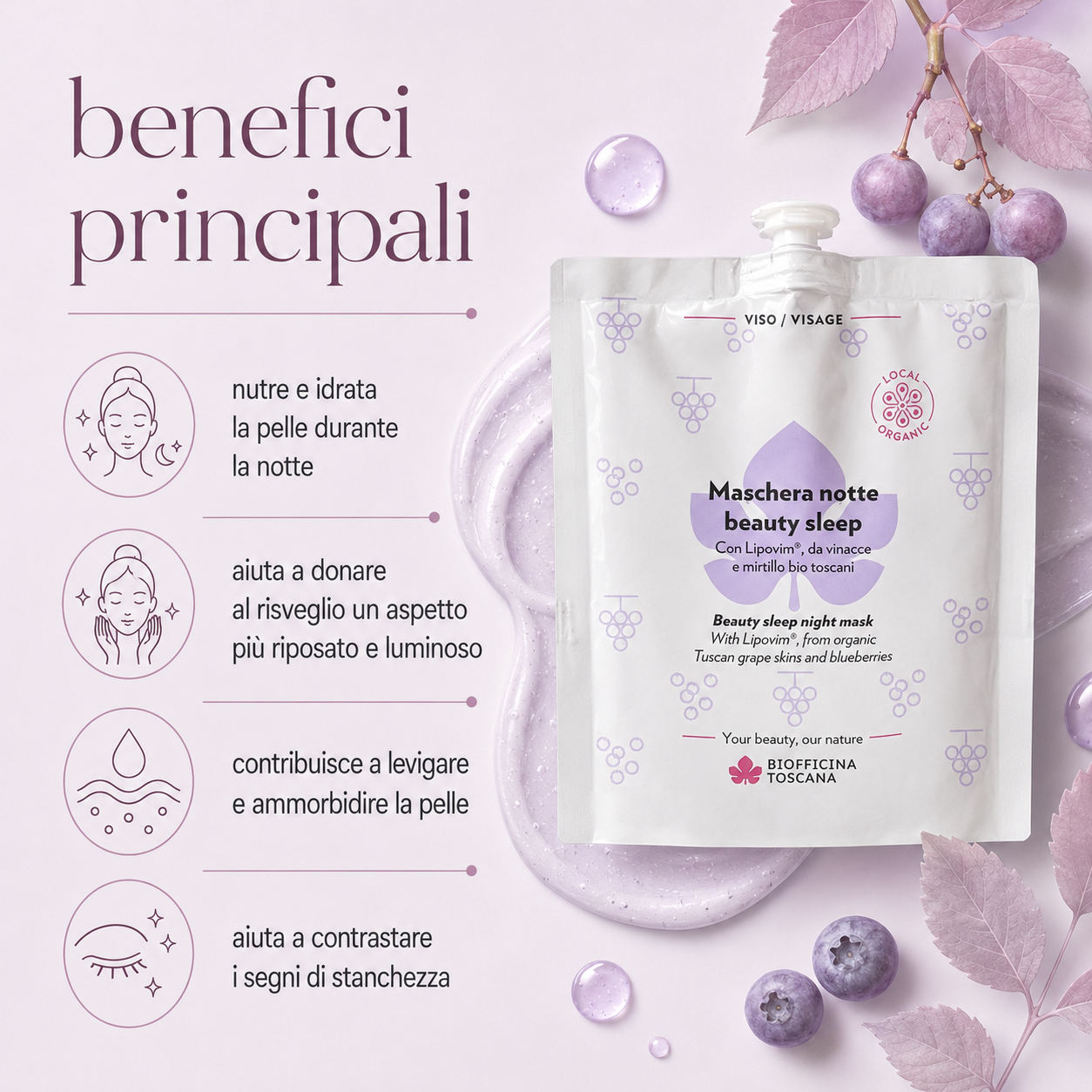 Biofficina Toscana – Maschera Notte Beauty Sleep - immagine 2