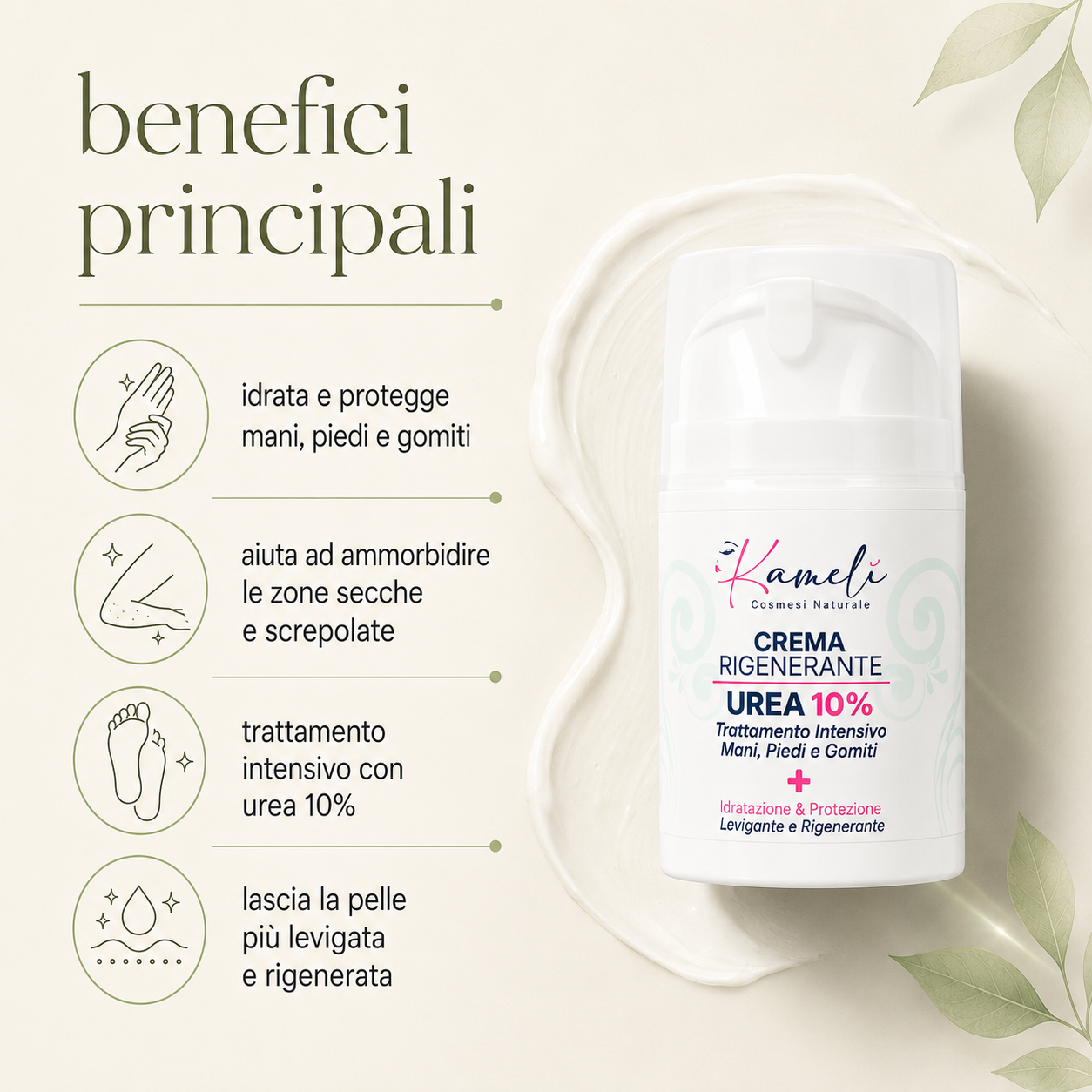 Kamelì - Urea 10% Trattamento Mani Gomiti e Piedi - immagine 2