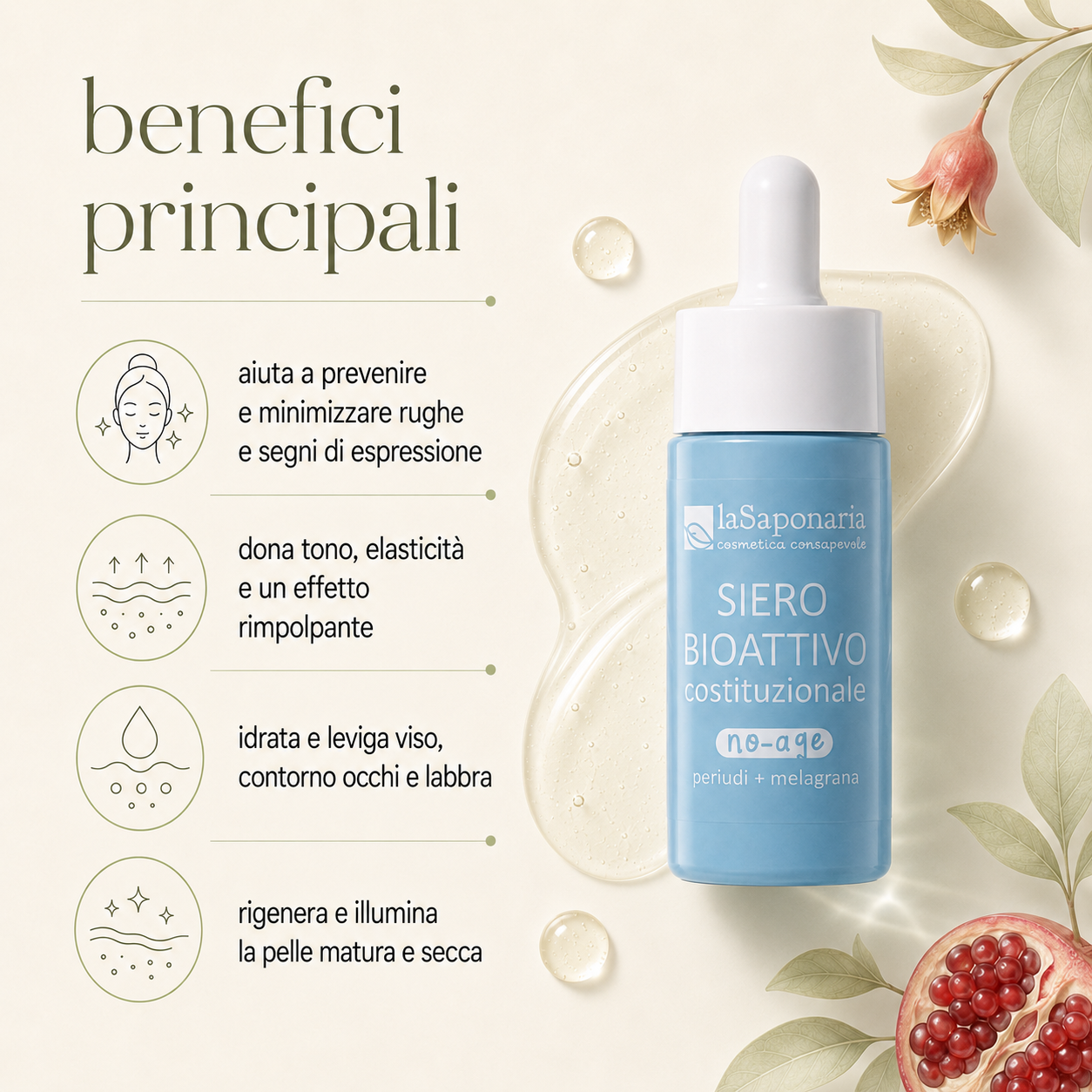 La Saponaria – Siero Viso Bio Attivo No-Age - immagine 2