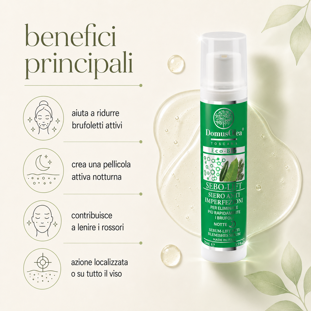 Domus Olea Toscana - Sebo-Lift Siero Anti-Imperfezioni Notte - immagine 2