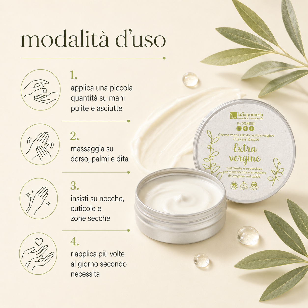 La Saponaria – Crema Mani Extravergine - immagine 3