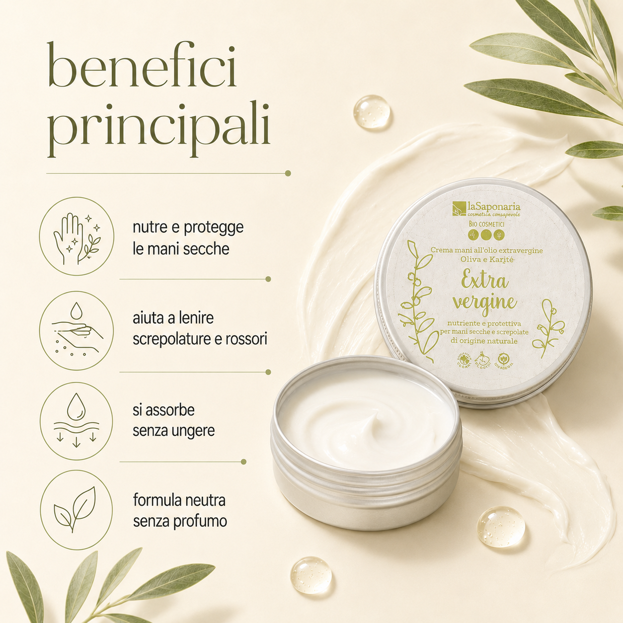 La Saponaria – Crema Mani Extravergine - immagine 2