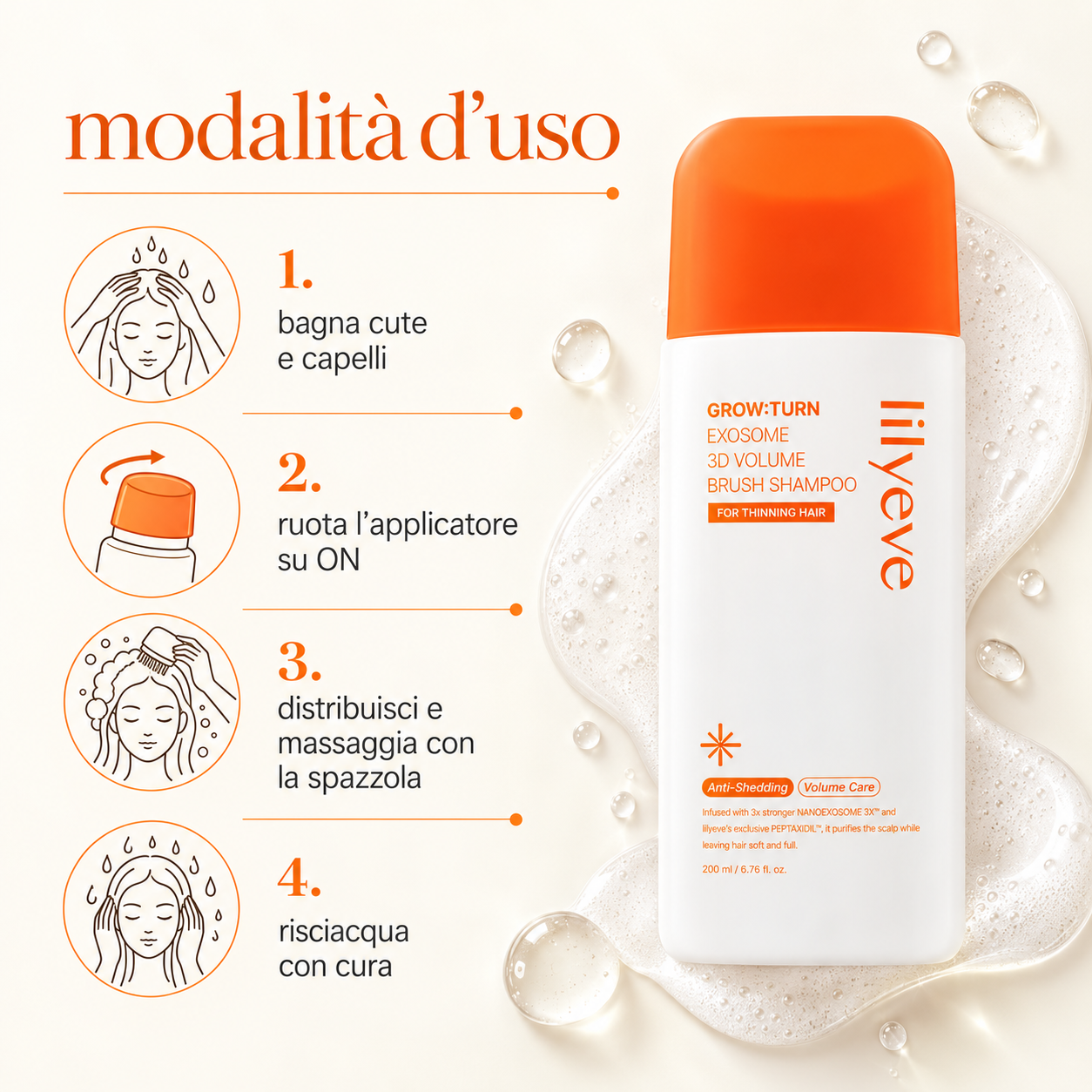 Lilyeve – GrowTurn Exosome 3D Volume Brush Shampoo - immagine 3