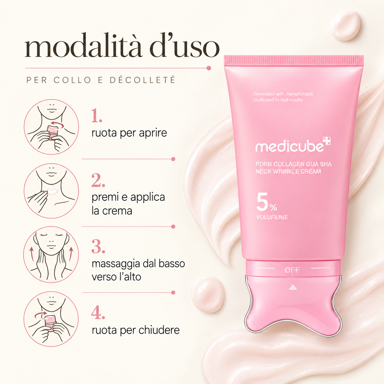 Medicube – PDRN Collagen Gua Sha Neck Wrinkle Cream - immagine 3