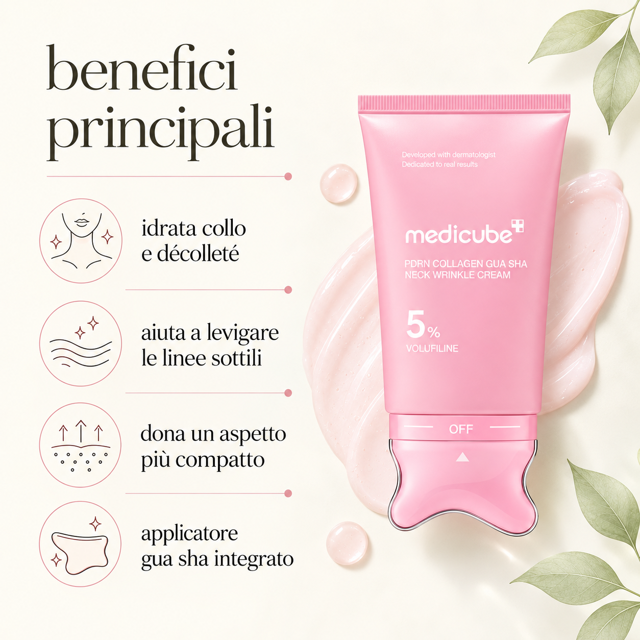 Medicube – PDRN Collagen Gua Sha Neck Wrinkle Cream - immagine 2