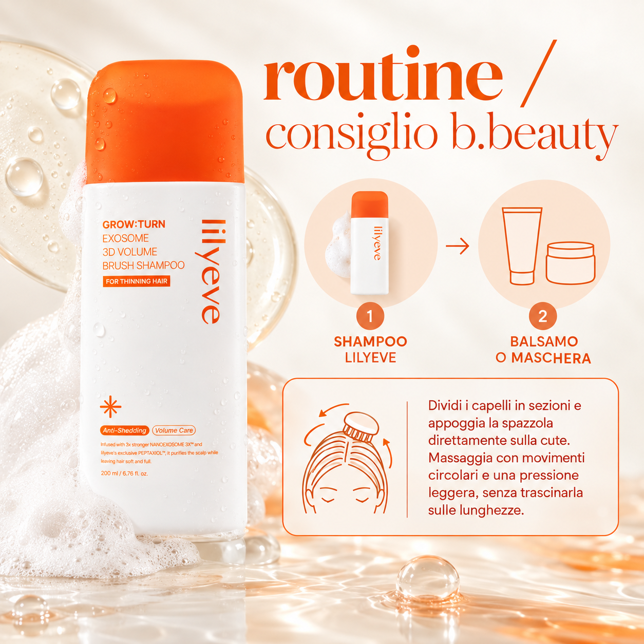 Lilyeve – GrowTurn Exosome 3D Volume Brush Shampoo - immagine 4